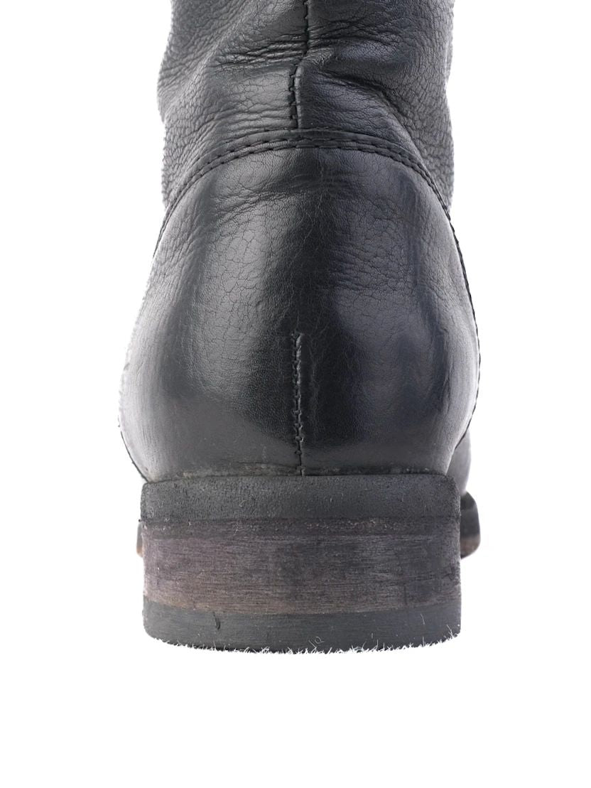 Excellent Dolce Gabbana Black Leather Mid-Calf Boots Size 36