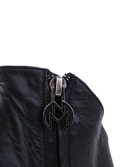 Excellent Nando Muzi Black Leather Ankle Boots Size 36