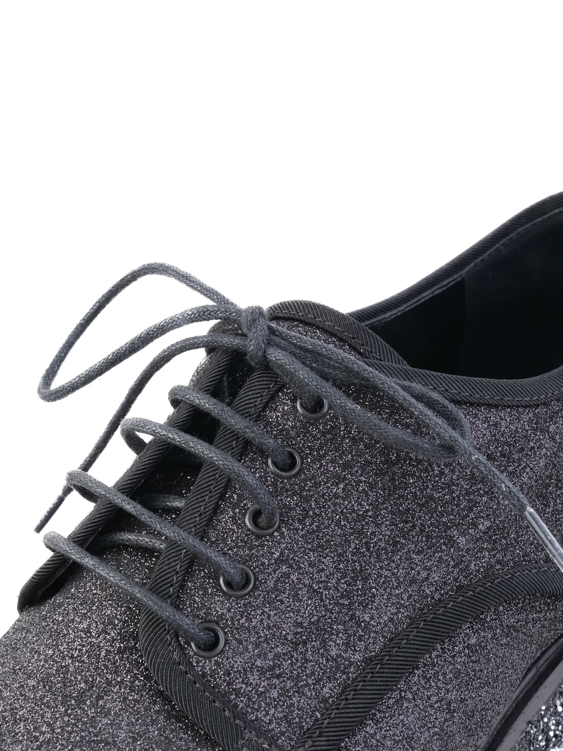 Excellent Sergio Rossi Black Fabric Shoes Size 38 with Glittery Platform