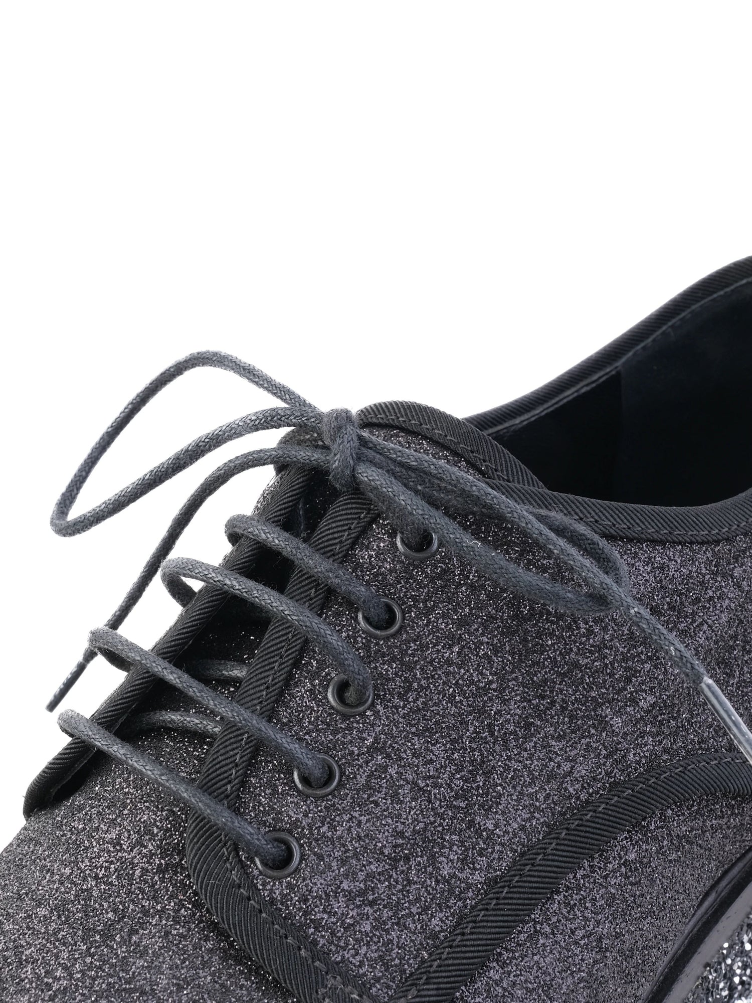 Excellent Sergio Rossi Black Fabric Shoes Size 38 with Glittery Platform