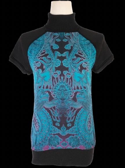 Excellent Roberto Cavalli Black Wool Turtleneck Sweater Size S