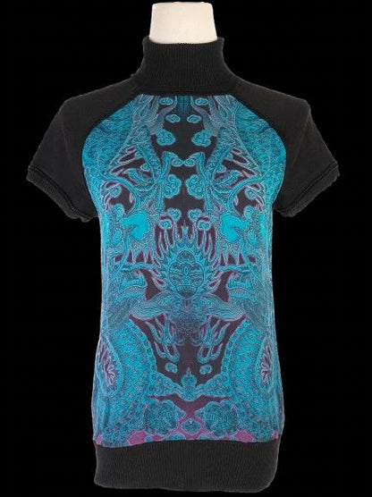 Excellent Roberto Cavalli Black Wool Turtleneck Sweater Size S