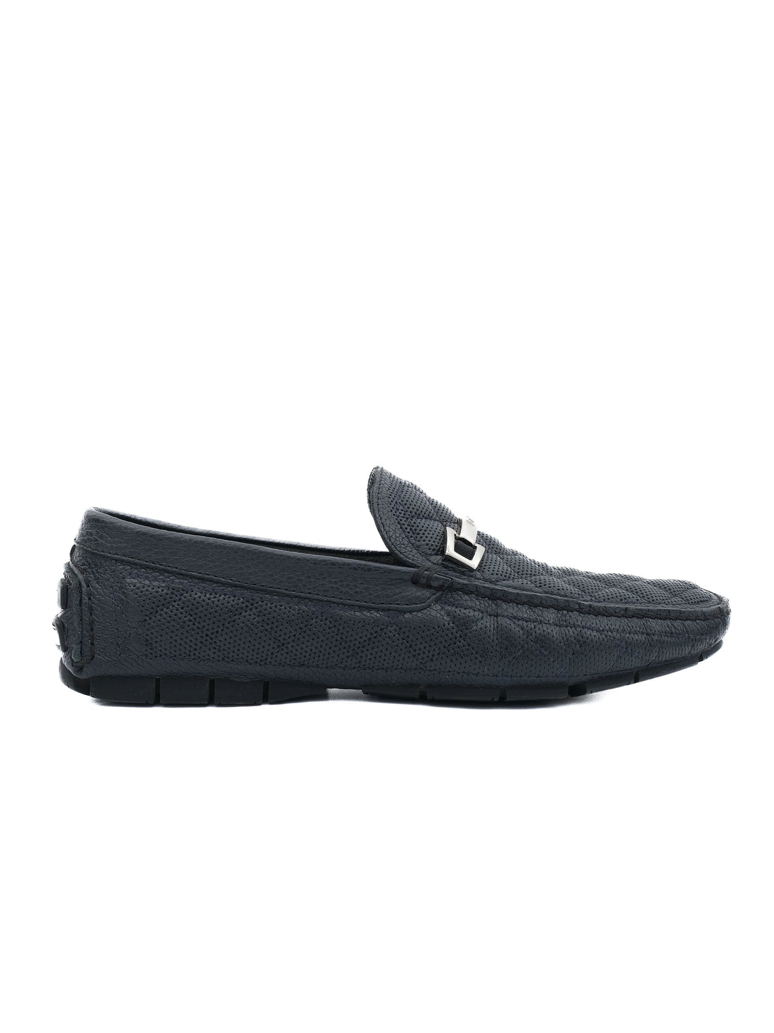 Excellent Baldinini Blue Leather Loafers Size 43 for Men
