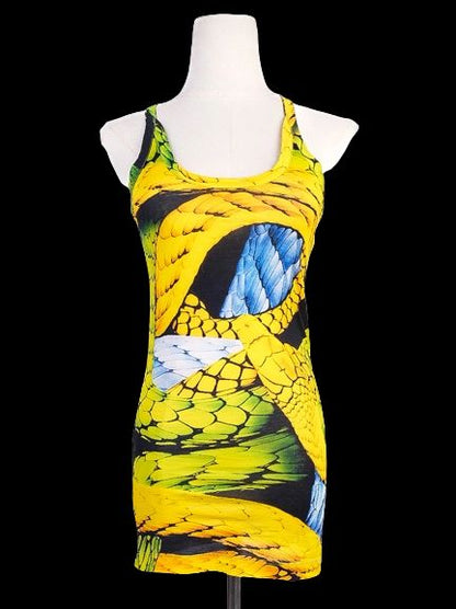 EXCELLENT Denis Simachev Sleeveless Dress XS Colorful Abstract Pattern