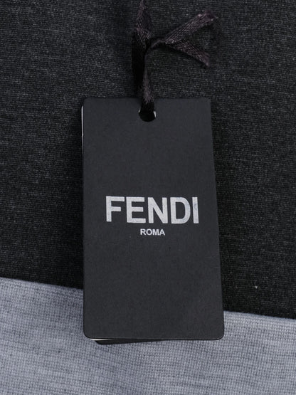 NEW Fendi Kids Dress Gray Silk Size 8 with Fur Trimming