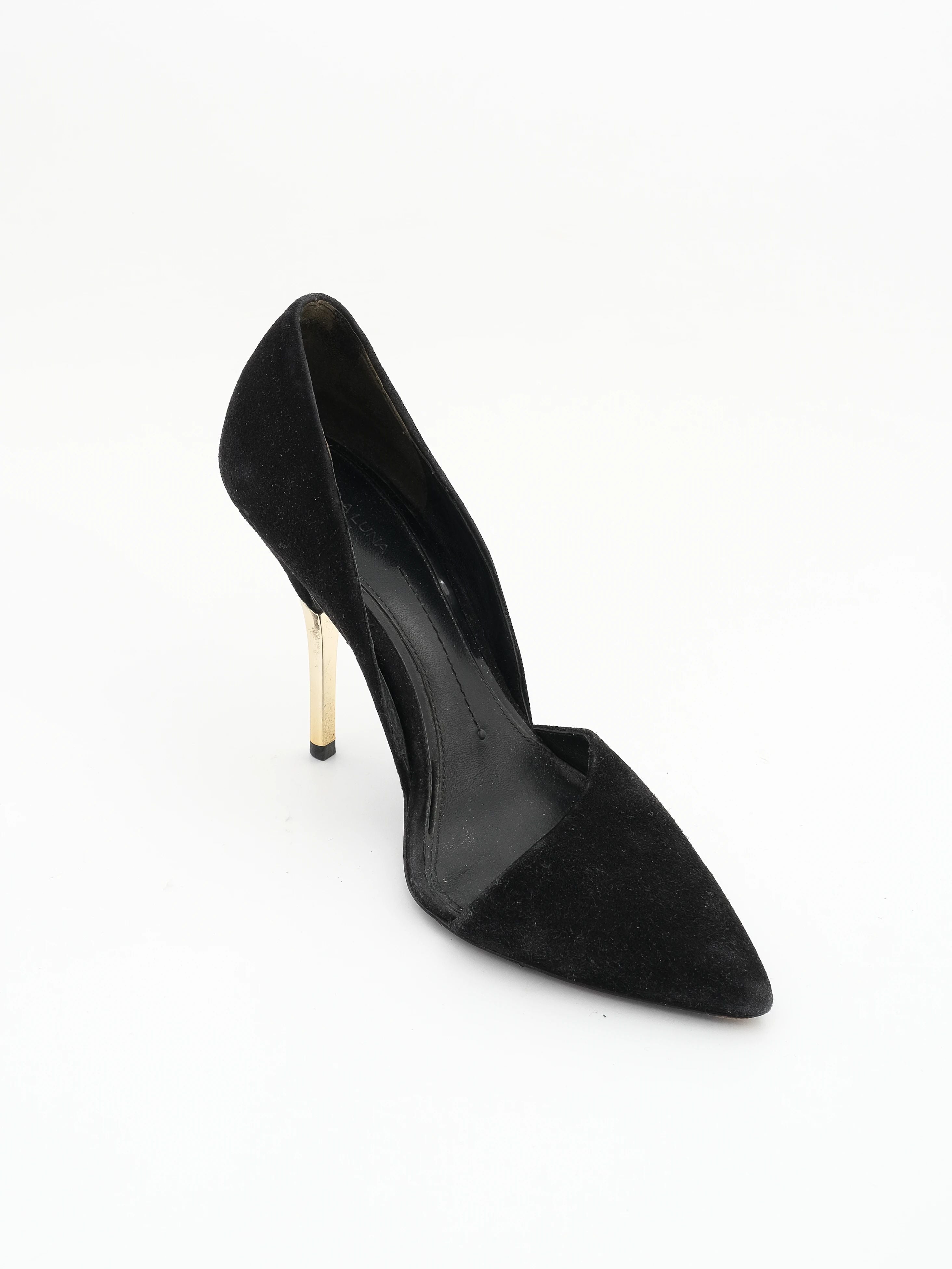 Excellent Stella Luna Black Genuine Suede Stiletto Heels Size 35