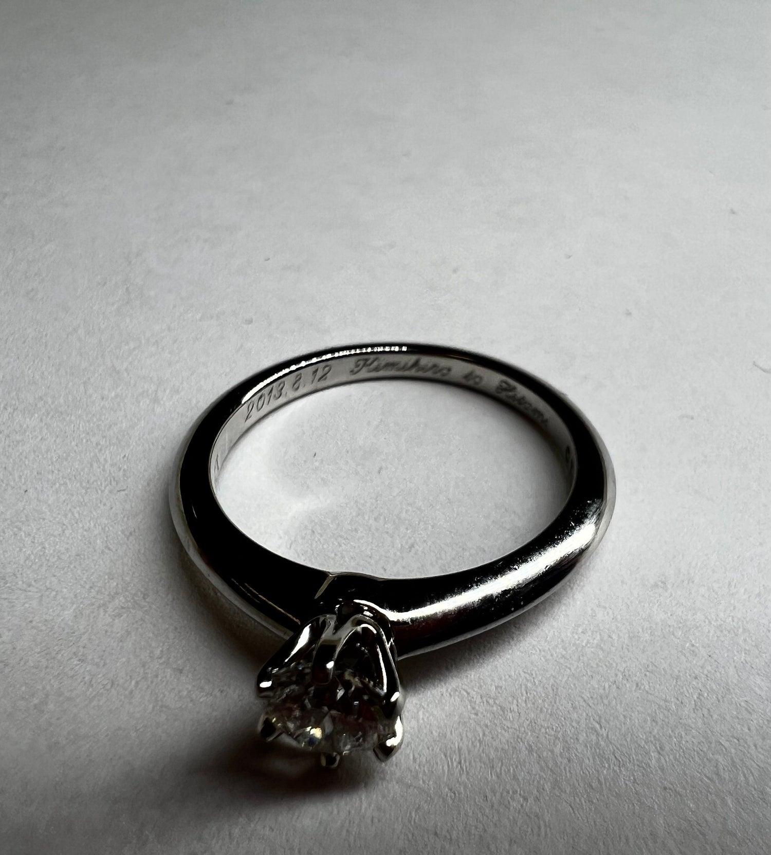 Tiffany &amp; Co. Solitaire Diamond Ring Pt950 4.6g 0.44