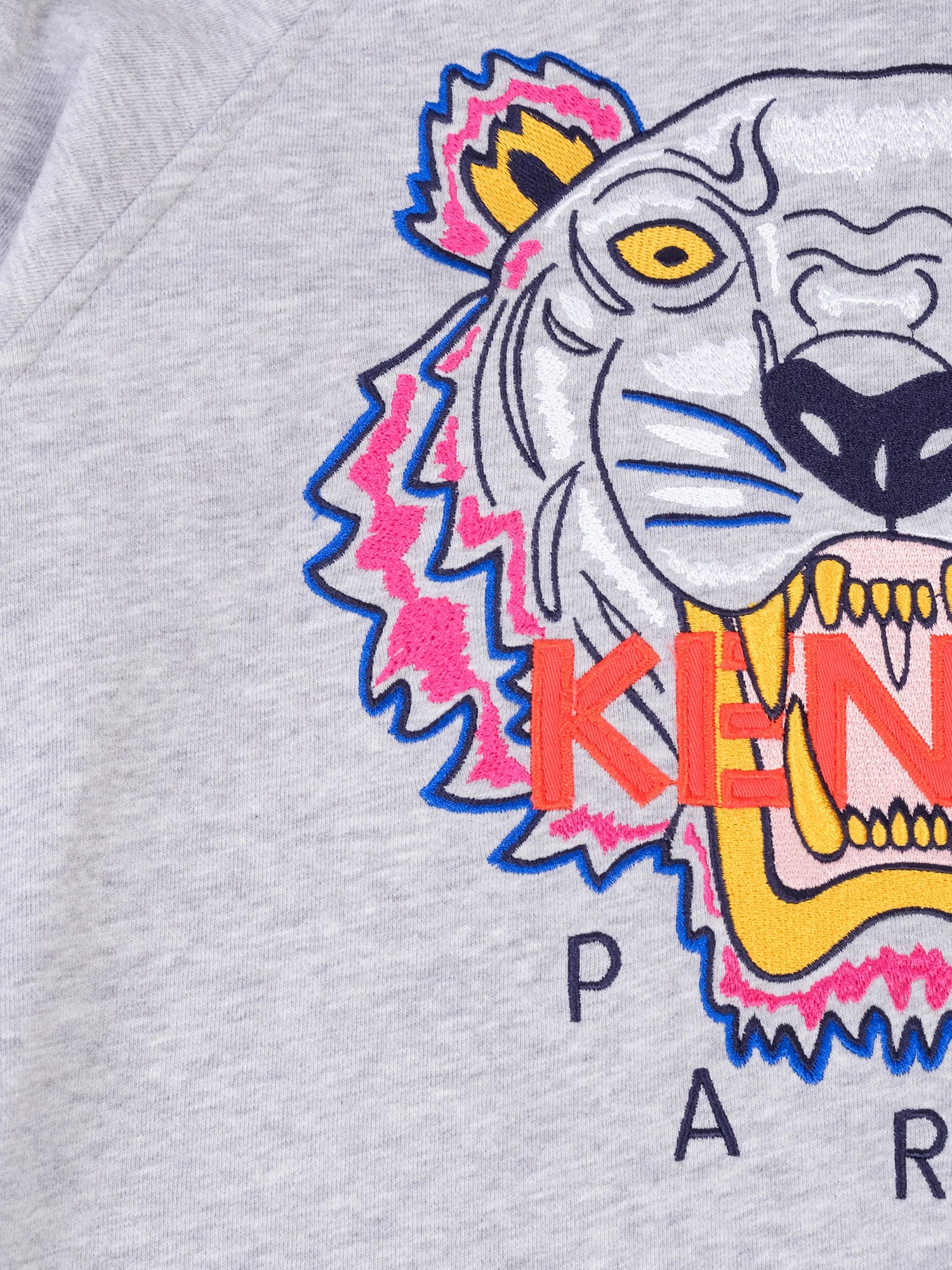 Excellent Kenzo Gray Hoodie Kids Size 12 with Embroidered Tiger Design