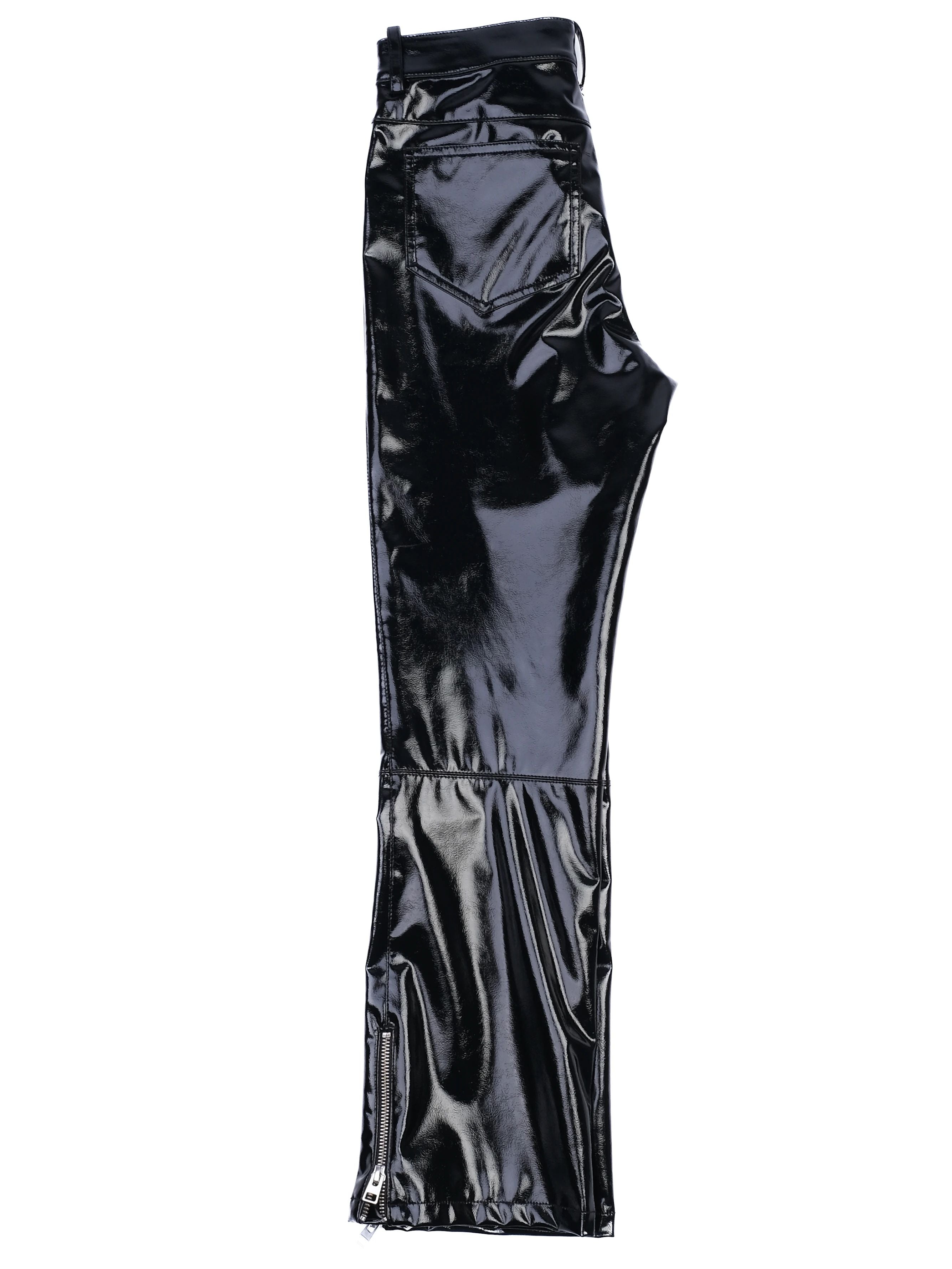 EXCELLENT Maje Black Glossy Polyurethane Pants Size S