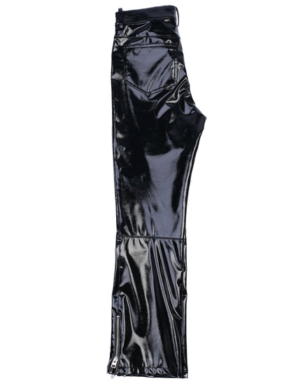EXCELLENT Maje Black Glossy Polyurethane Pants Size S