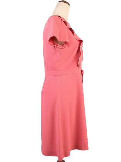 Excellent Valentino Pink A-Line Dress with Ruffle Details Size L