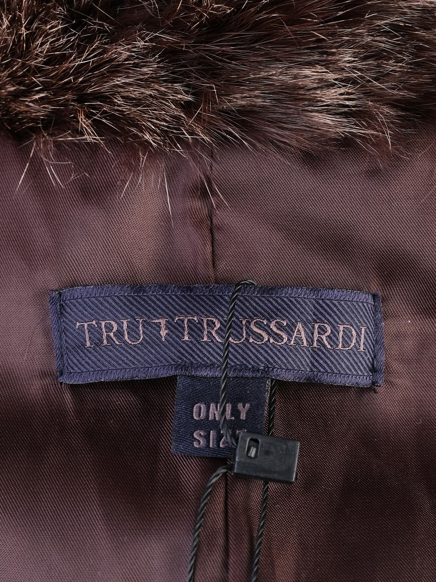 Trussardi Gray Fur Coat Excellent Condition WomenÕs Faux Leather