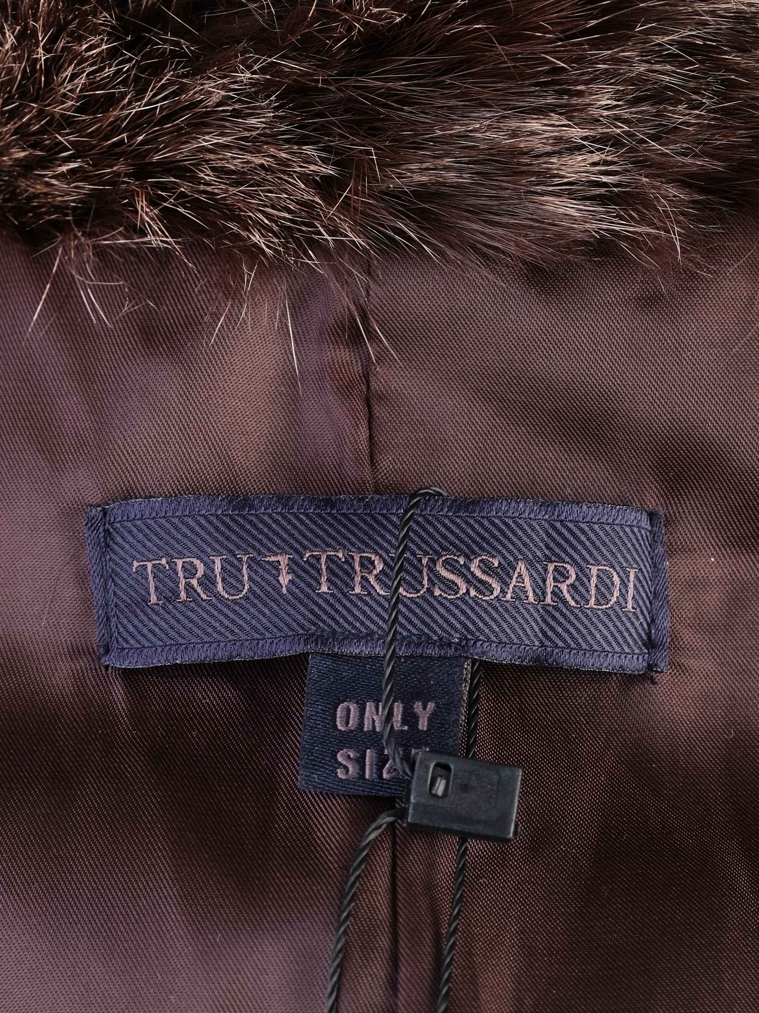 Trussardi Gray Fur Coat Excellent Condition WomenÕs Faux Leather