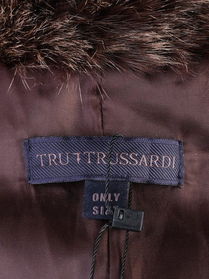 Trussardi Gray Fur Coat Excellent Condition WomenÕs Faux Leather