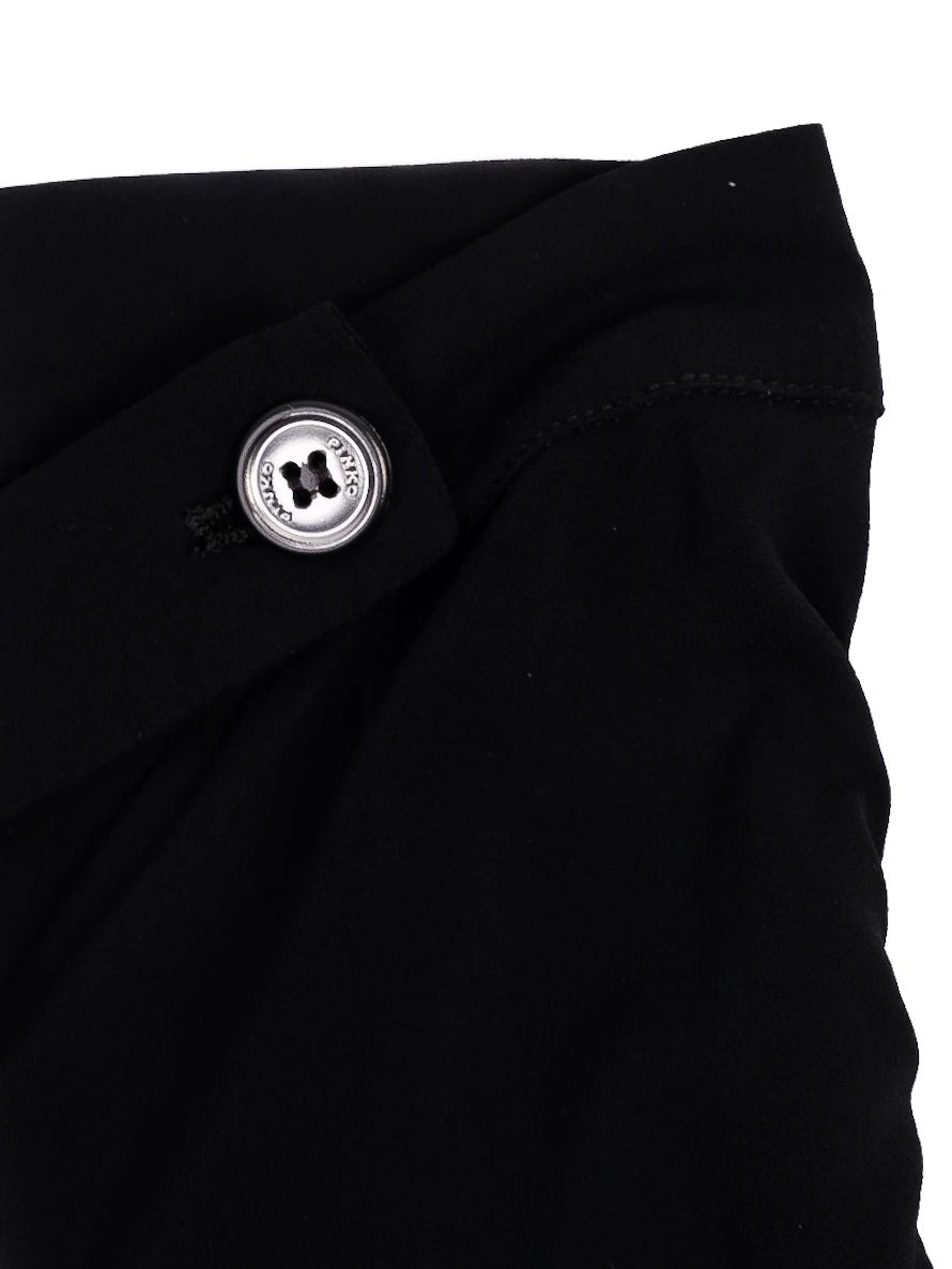 Excellent Pinko Black Ruched Pants Size XS Polyester Women&