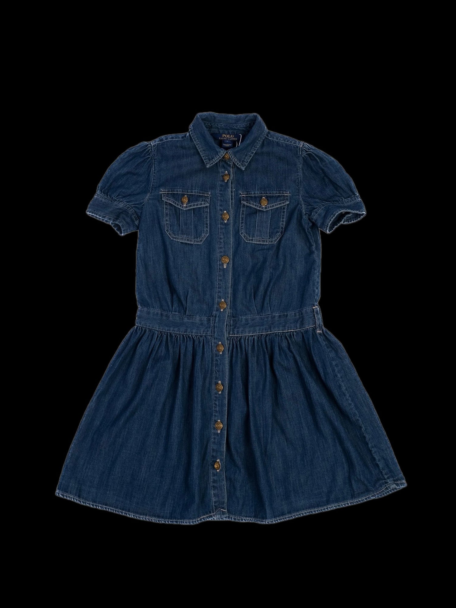 Excellent Polo Ralph Lauren Denim Dress Blue Size 8 for Kids