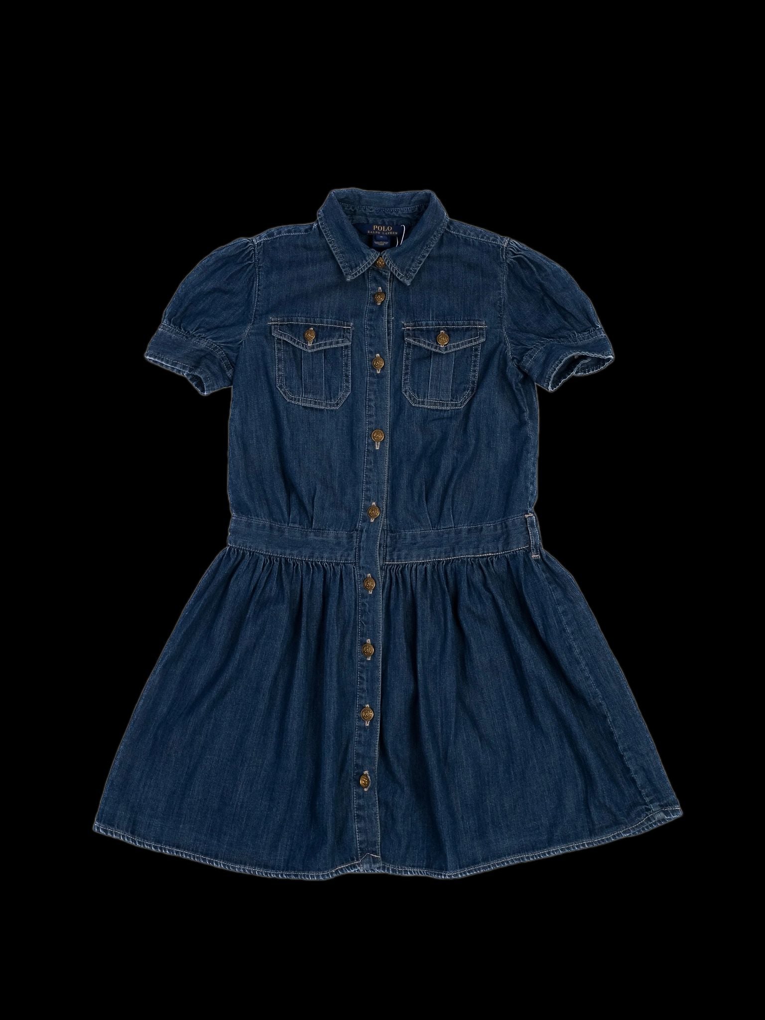Excellent Polo Ralph Lauren Denim Dress Blue Size 8 for Kids