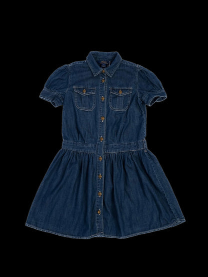 Excellent Polo Ralph Lauren Denim Dress Blue Size 8 for Kids