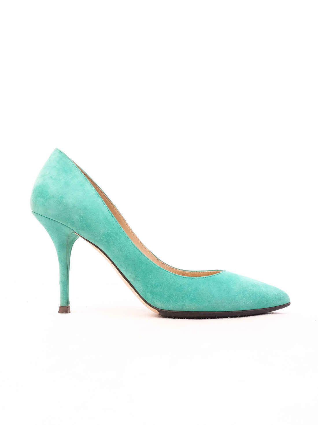 Excellent Dolce Gabbana Green Leather High-Heels Size 38.5
