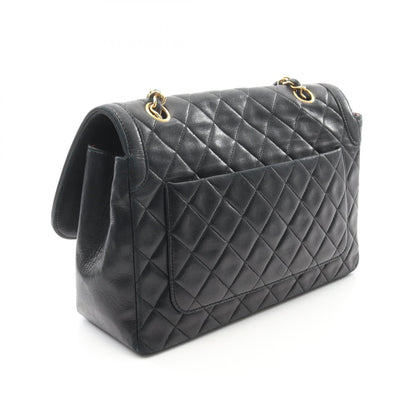 Chanel Black Matelasse Shoulder Bag Lambskin (sheep Leather) A 01113