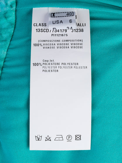 Excellent Class Roberto Cavalli Green Floral Dress Size M