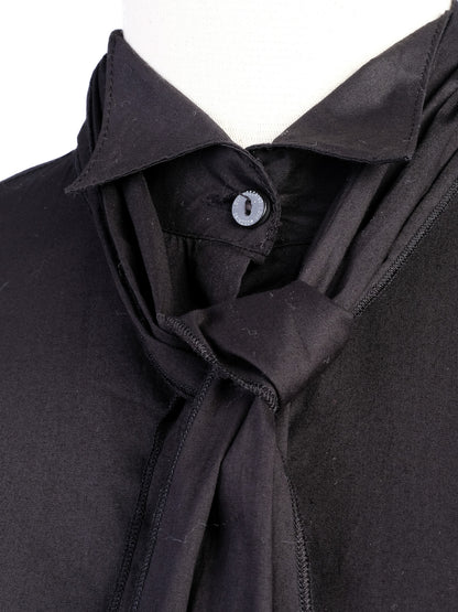 Excellent Love Moschino Black Cotton Long Sleeve Shirt with Tie