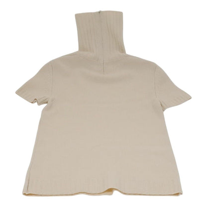 Chanel Turtleneck Wool Beige Cc Auth