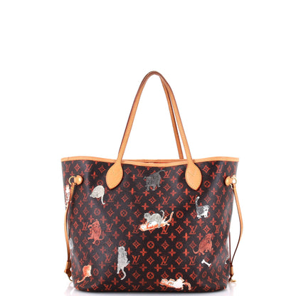 Louis Vuitton Neverfull Nm Tote Limited Edition Grace Coddington Catogram Canvas Mm
