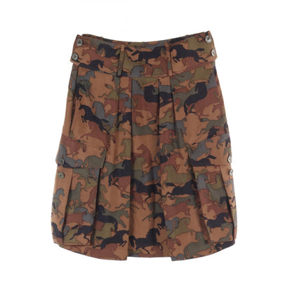 Hermes Skirt Brown Multicolor Silk 07-7300