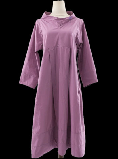 Excellent Jil Sander Pink Cotton Dress Size XL - Long Sleeve