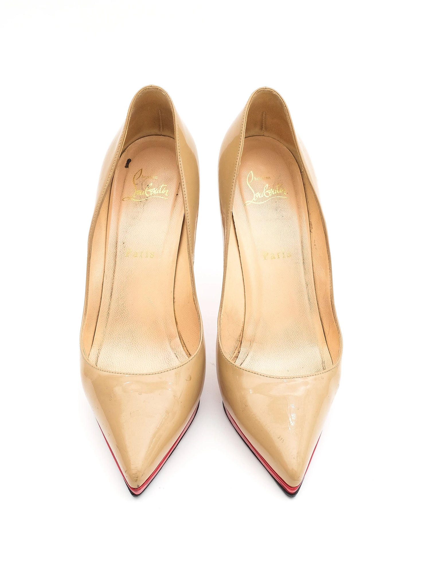 Excellent Christian Louboutin Orange High Heeled Leather Shoes Size 37.5