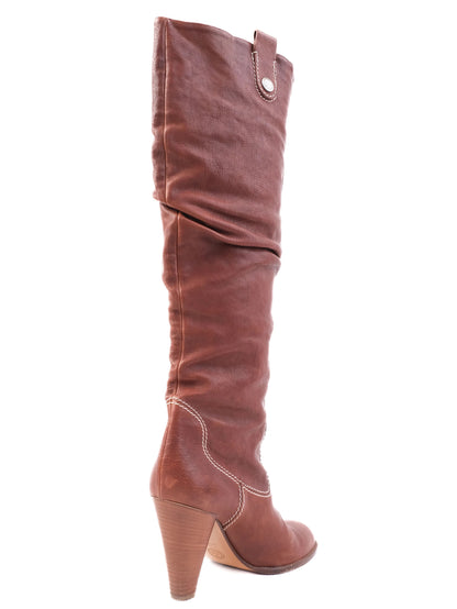 Excellent Bally Orange Leather WomenÕs Heeled Boots Size 41