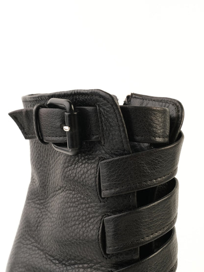 Giuseppe Zanotti Black Ankle Boots Leather Size 37.5 Excellent