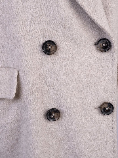 Excellent Gerard Darel WomenÕs White Wool Overcoat, Size S