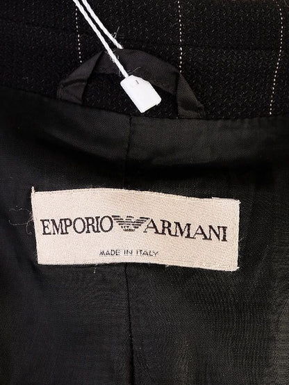 Excellent Emporio Armani Black Wool Pinstripe Blazer Women&
