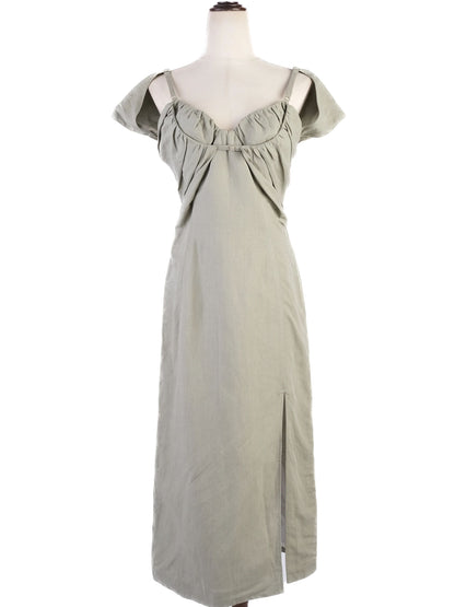 Excellent Jacquemus Green Off-Shoulder Dress Size M Viscose
