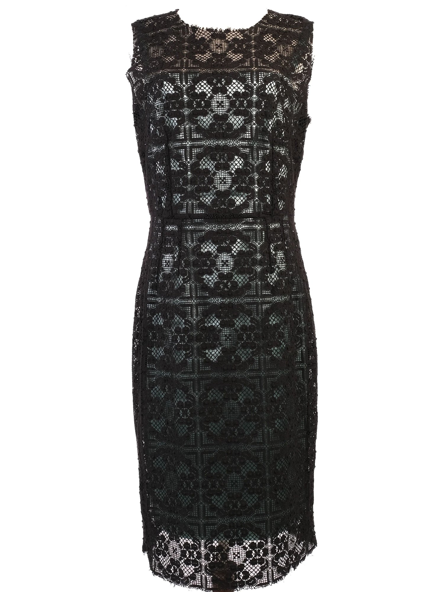 EXCELLENT Dolce Gabbana Black Lace Dress Size XL Floral Pattern