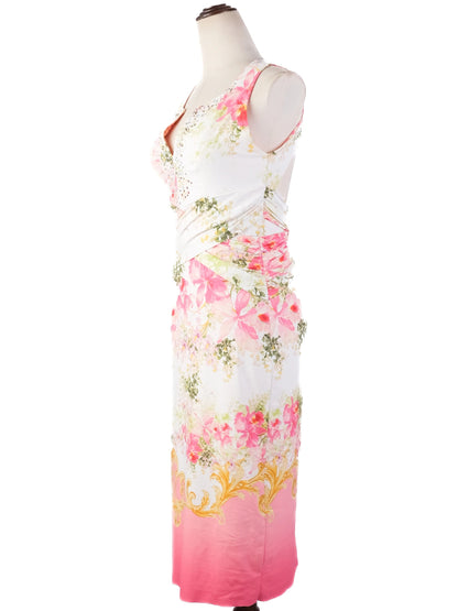 Excellent VDP Floral Dress in Combined Nylon Size S with Cut-Out Detail