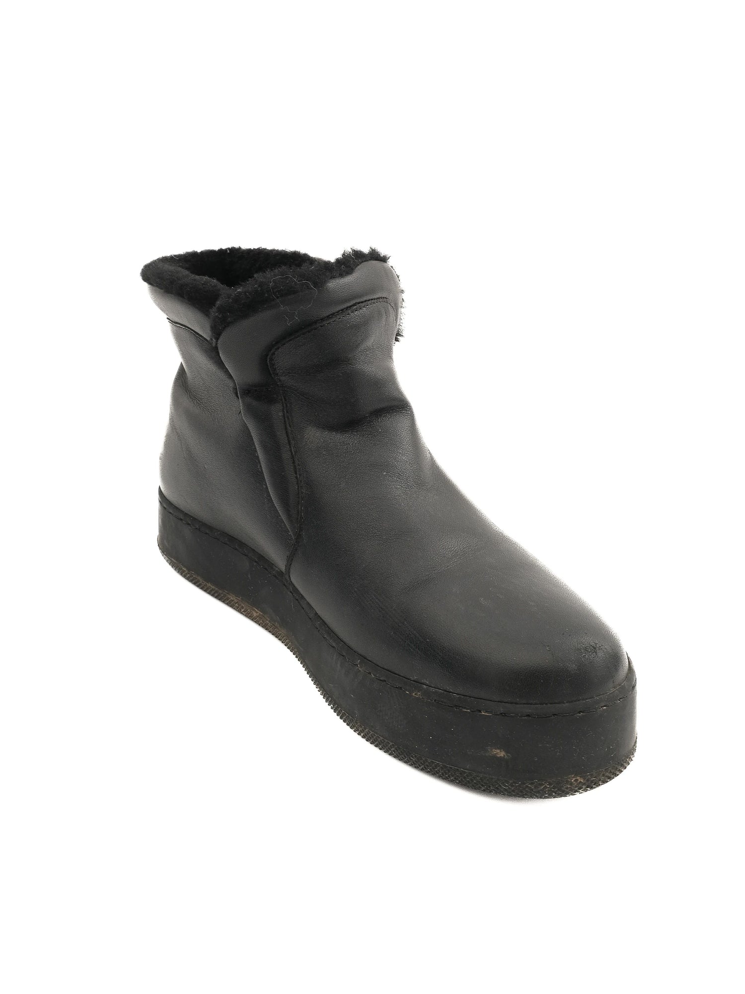 Excellent Max Mara Black Leather Ankle Boots Size 37