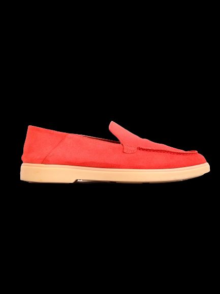 Excellent Santoni Red Genuine Suede Loafers Women&