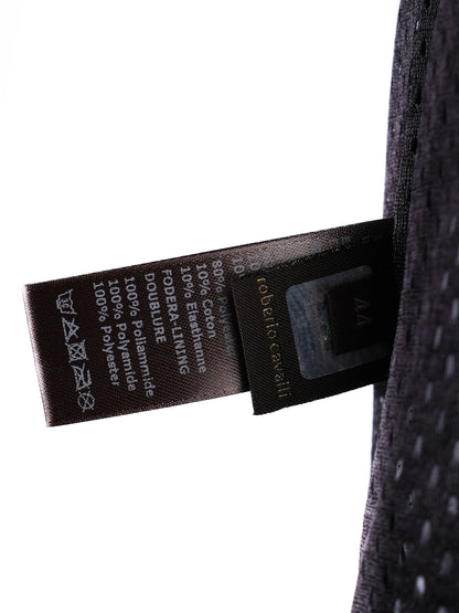 Excellent Roberto Cavalli Hooded Jacket Purple Black Size M