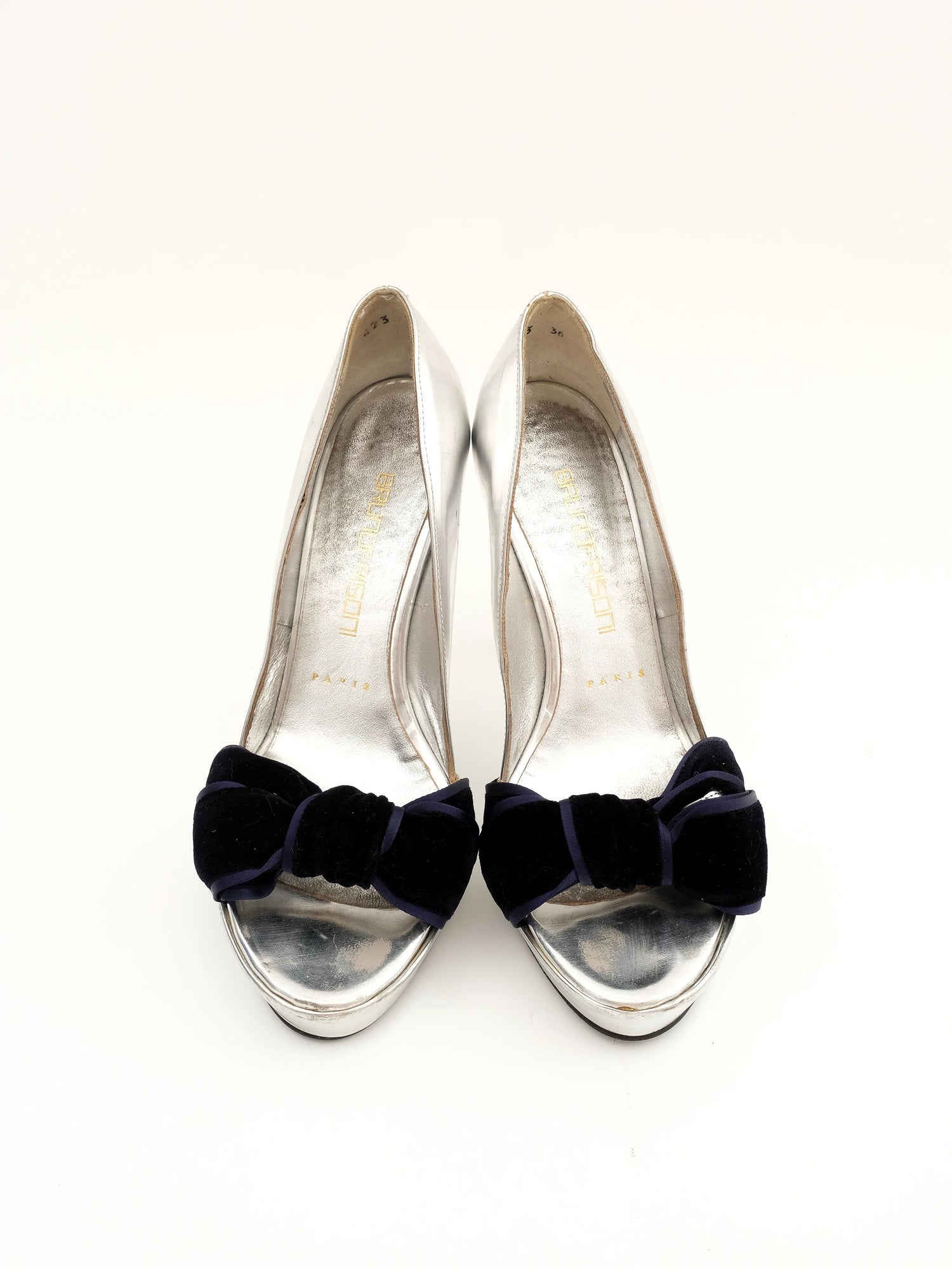 Good Bruno Frisoni Gray Leather High-Heeled Shoes Size 36