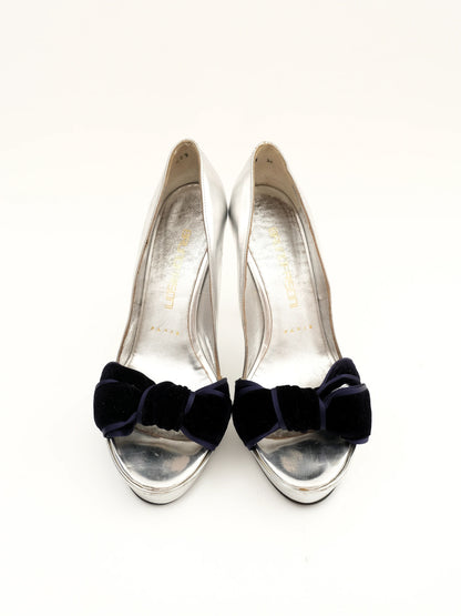 Good Bruno Frisoni Gray Leather High-Heeled Shoes Size 36