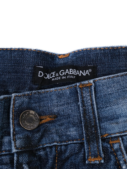 Excellent Dolce Gabbana Blue Distressed Jeans Size XS Men