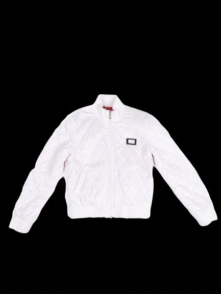 Excellent Armani Junior White Quilted Jacket Size 10 for Kids