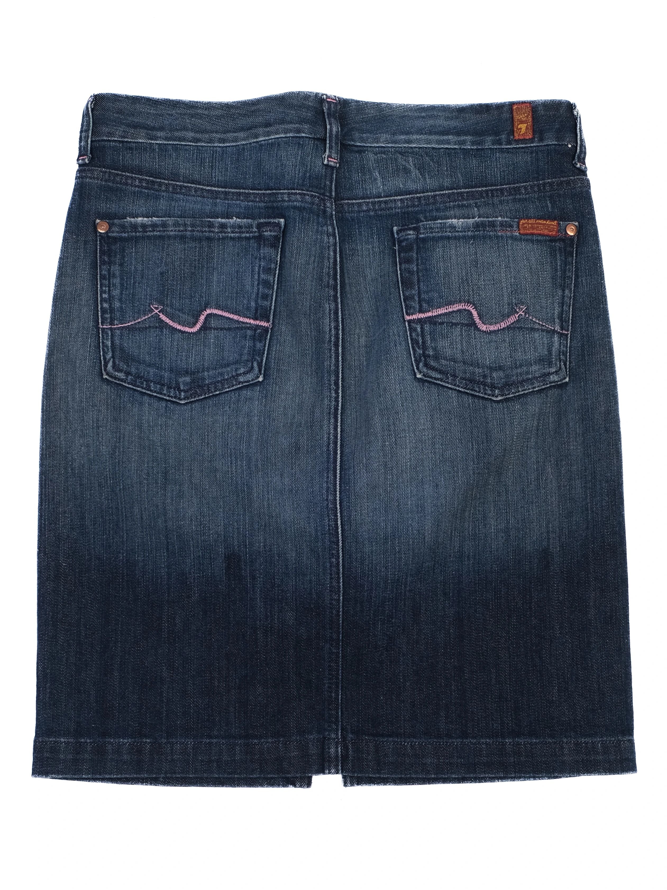Excellent 7 For All Mankind Denim Skirt Blue Size M