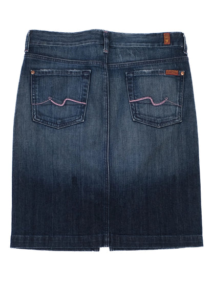 Excellent 7 For All Mankind Denim Skirt Blue Size M