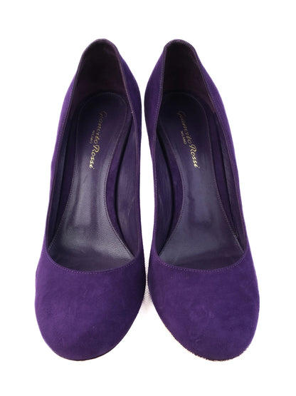 Excellent Gianvito Rossi Purple Leather Stiletto Heels Size 39.5
