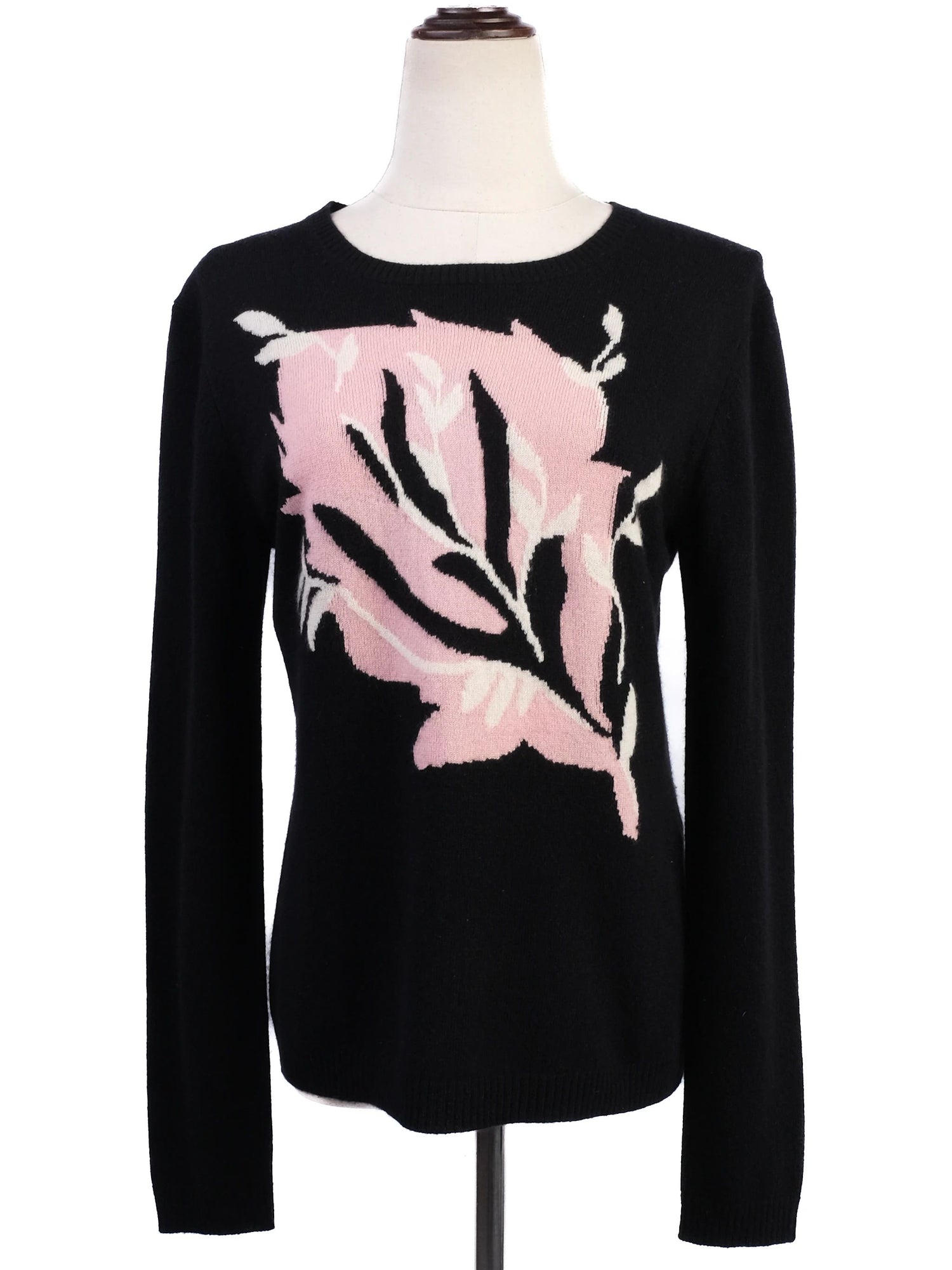 Excellent MAX&amp;Co Black Sweater M 100% Cashmere Abstract Design