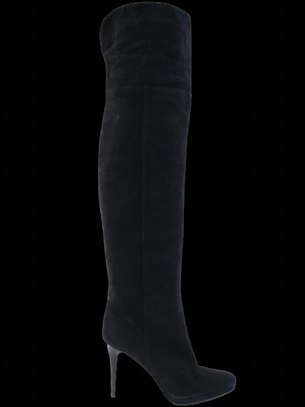 Jimmy Choo Black Suede Over-the-Knee Stiletto Boots Size 39.5
